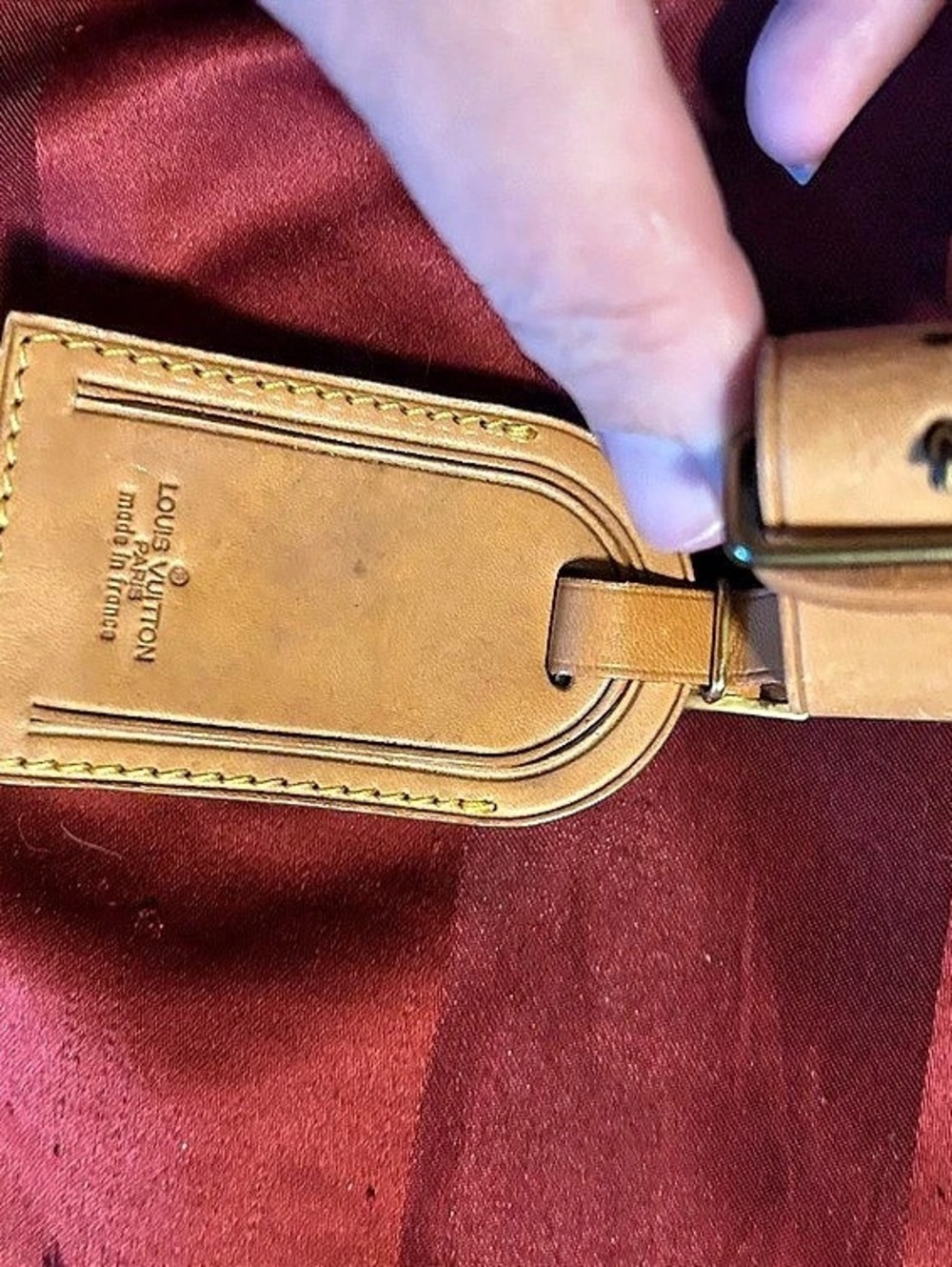 Louis Vuitton Vachetta Leather Luggage Tag with Strap Brown